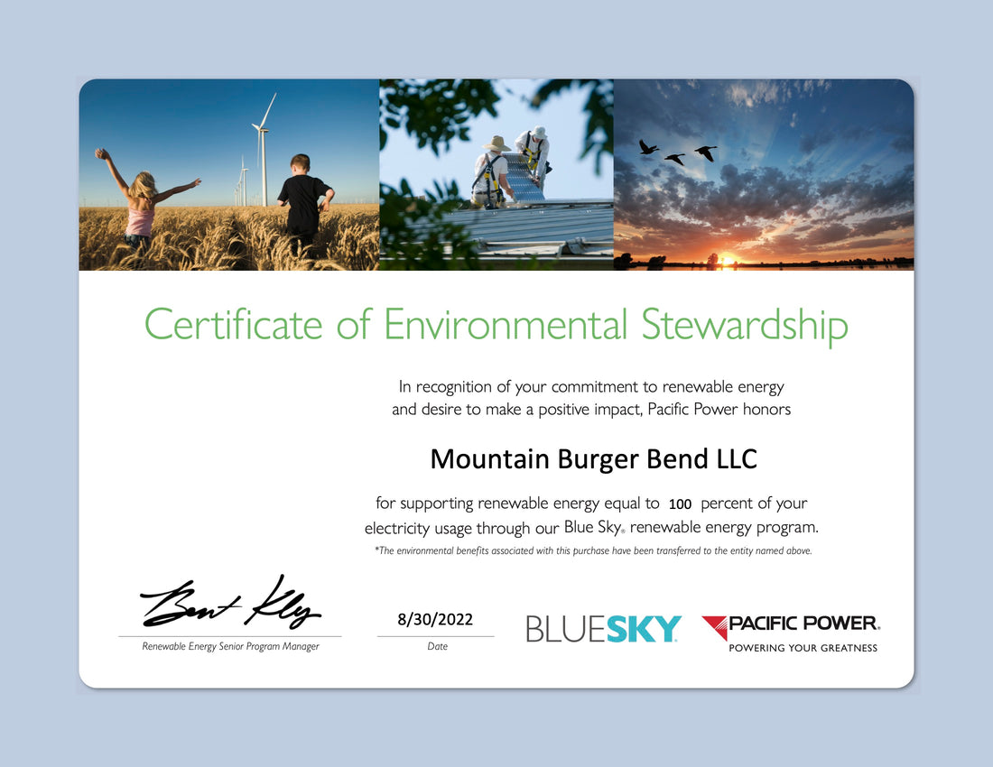 Blue Sky Program - Renewable Energy Certificates (RECs)