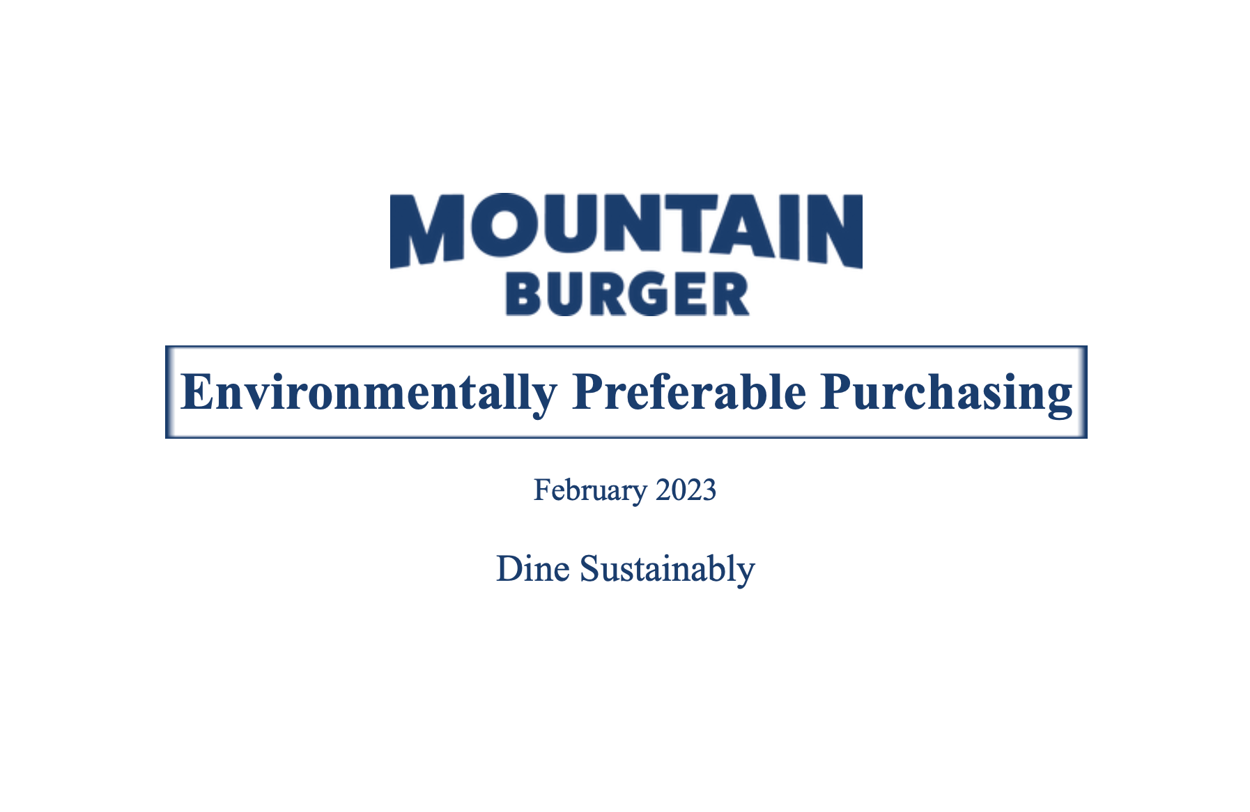 Environmentally Preferable Purchasing (EPP)